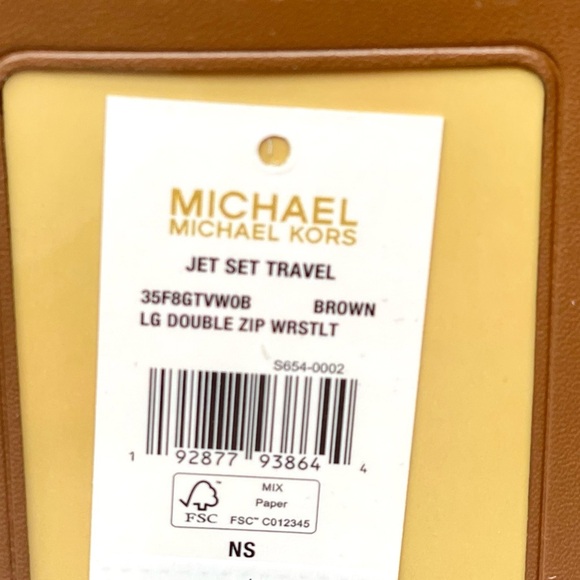 Michael Kors Double Pocket Tote Shoulder Bag And Wallet Set Brown - Picture 12 of 13